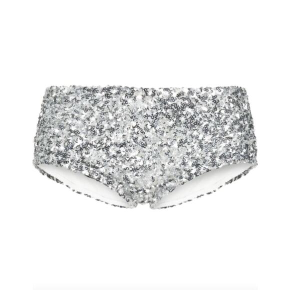 Maje Silver Tutterfly Sequin Culotte Hipster Shorts - Picture 5 of 13